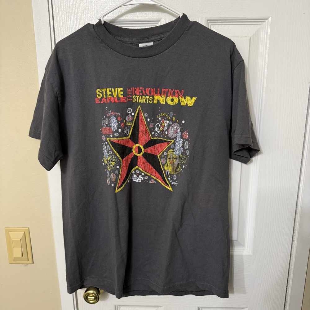 Steve Earle Tour Shirt The Revolution Starts Now Tee Vintage 2000s Large